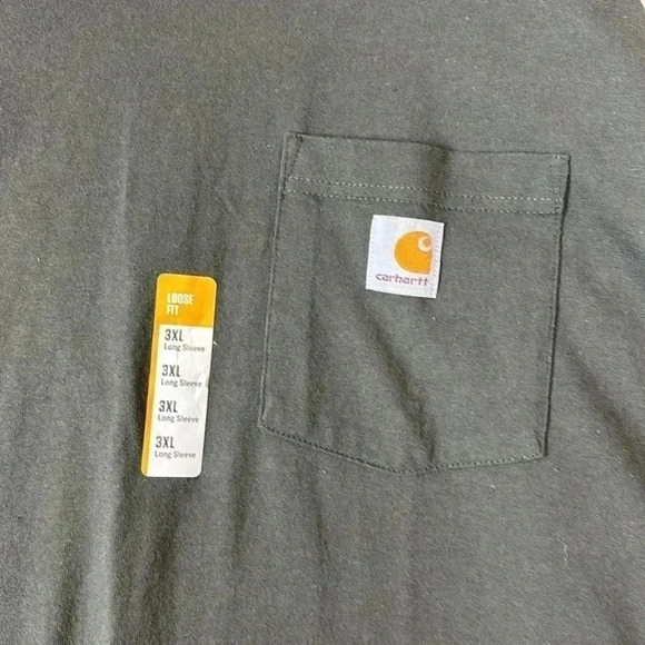 CARHARTT LONG CUFFED SLEEVE CAMO GREEN 3XL LOOSE FIT HEAVYWEIGHT NWT W/POCKET - Picture 2 of 5